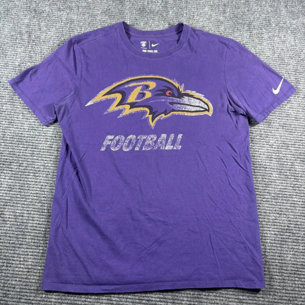 Nike Baltimore Ravens NFL Football Graphic T-Shirt Mens Medium Purple Athletic
